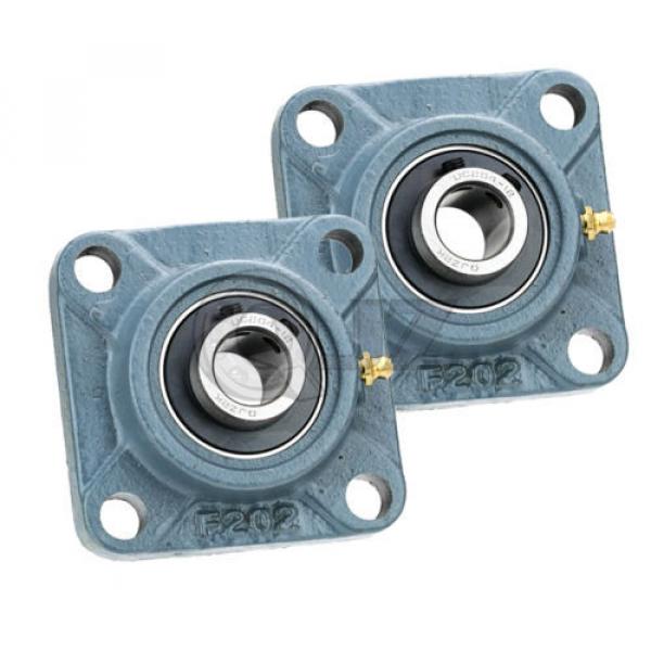 2x 20 mm Square Flange Units Cast Iron UCF204 Mounted Bearing UC204+F204 New #1 image