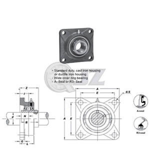 35 mm Square Flange Units Cast Iron UCFS207 Mounted Bearing UC207 + FS207 QTY:1 #1 image