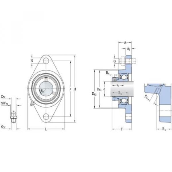 (4) NIB SKF Industrial Manufacturer FYT 5/8 FM Y-Bearing 2 Bolt Oval Flanged Units #4 image