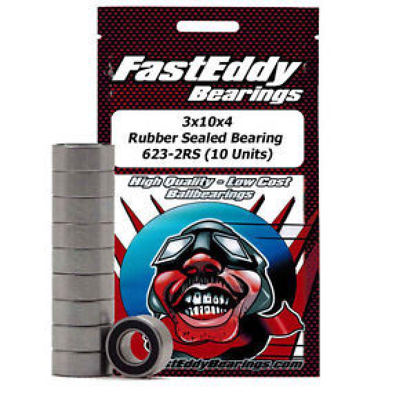 3x10x4 Rubber Sealed Bearing 623-2RS (10 Units) #1 image