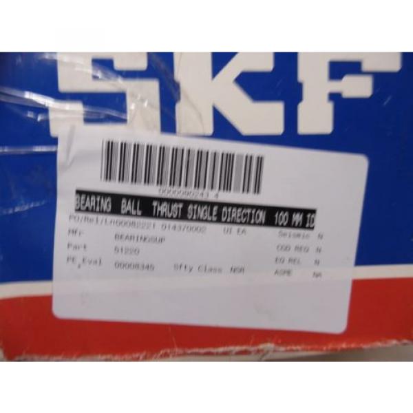 SKF Thrust Ball Bearing 51220 Single Thrust Ball Bearing 100 x150 x 38 mm NIB #3 image