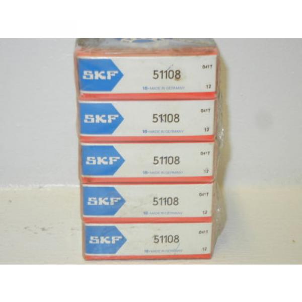 LOT OF 5 SKF Thrust Ball Bearing 51108 NEW THRUST BALL BEARINGS 51108 #2 image