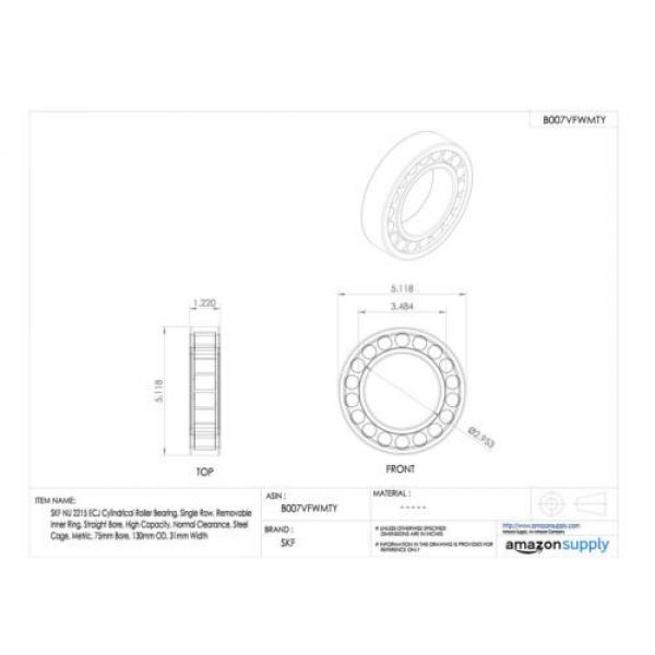 SKF NU 2308 ECJ Cylindrical Roller Bearing Single Row Removable Inner Ring St... #2 image