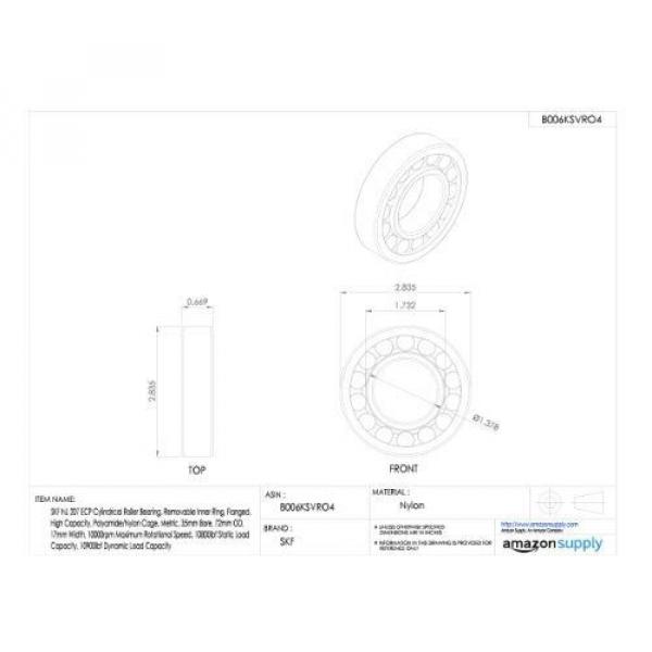 SKF NJ 207 ECP Cylindrical Roller Bearing, Removable Inner Ring, Flanged, High #2 image