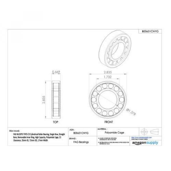 FAG Bearings FAG NU207E-TVP2-C3 Cylindrical Roller Bearing, Single Row, Straight #2 image