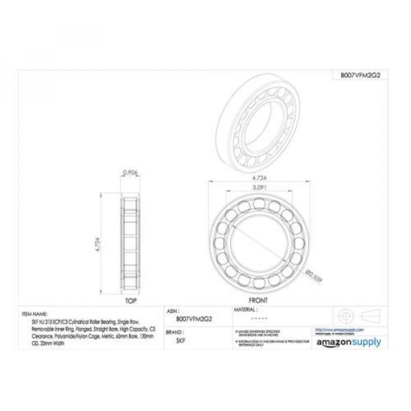 SKF NJ 203 ECP/C3 Cylindrical Roller Bearing, Single Row, Removable Inner Ring, #2 image