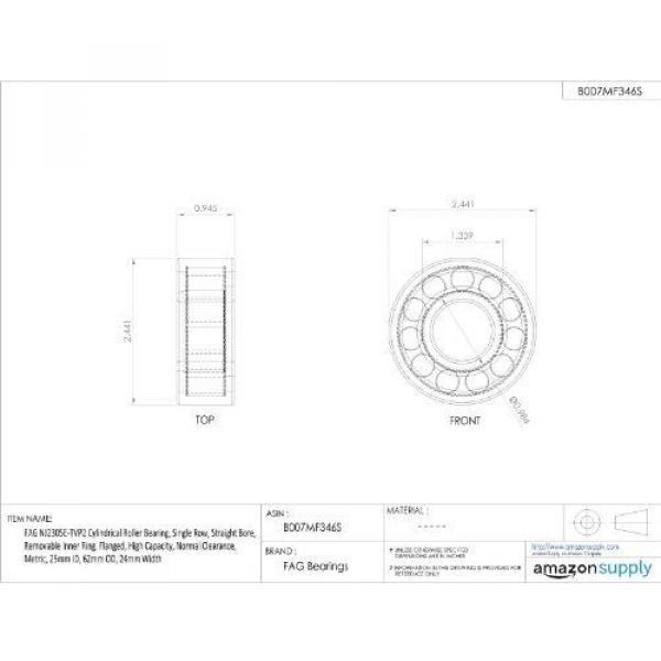 FAG Bearings FAG NJ2305E-TVP2 Cylindrical Roller Bearing, Single Row, Straight #2 image