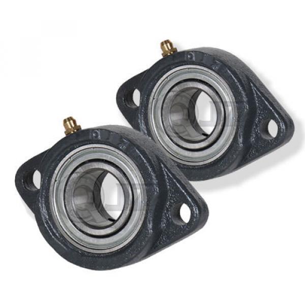 2x 1 in 2-Bolt Flange Units Cast Iron SBLF205-16 Mounted Bearing SB205-16G+LF205 #1 image