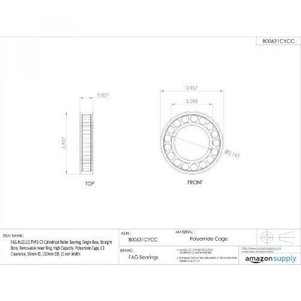 FAG Bearings FAG NU211E-TVP2-C3 Cylindrical Roller Bearing, Single Row, Straight #2 image