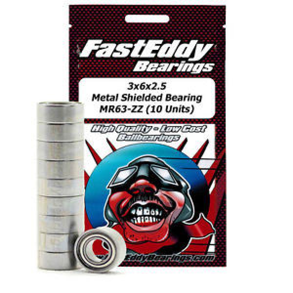 3x6x2.5 Metal Shielded Bearing MR63-ZZ (10 Units) #1 image