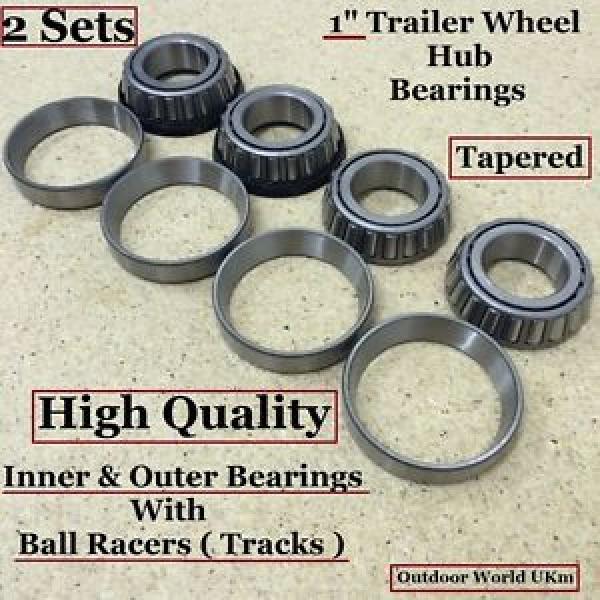 NEW 1&#034; One Inch Trailer Suspension Units Stub Axle Hub Tapered Wheel Bearings: #1 image