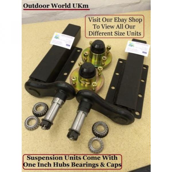 Trailer Suspension Units Hubs Bearings 750 KG Standard Stub Axle &amp; Caps Quality) #2 image