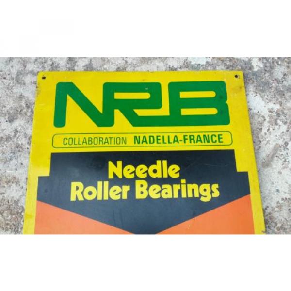 VINTAGE NEEDLE ROLLER BEARINGS&lt;NRB&gt;COLLOBRATION NADELLA-FRANCE AD TIN SIGN BOARD #2 image