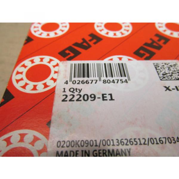 NIB FAG 22209-E1 SPHERICAL ROLLER BEARING 22209E1 45mm ID x 85mm OD x 23mm Width #2 image