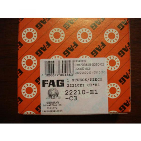 FAG Spherical Roller Bearing, 50mm x 90mm x 23mm, Germany, 22210.E1.C3 /5804eFE2 #2 image