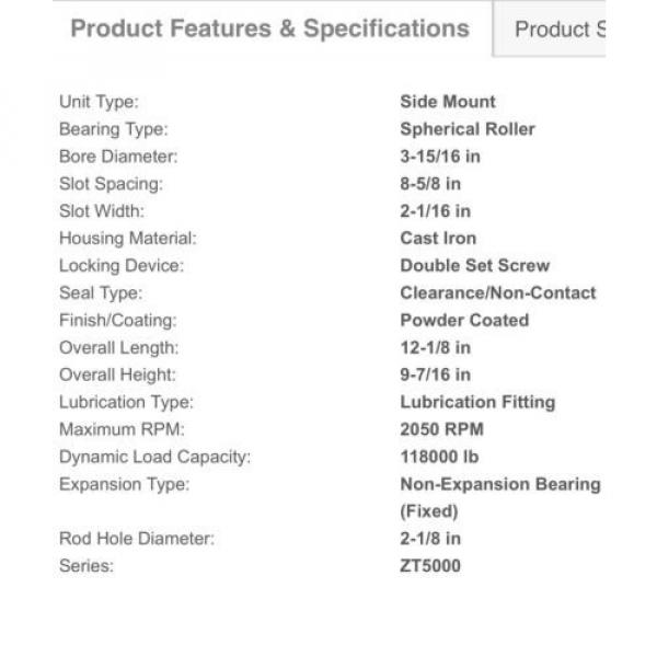New Rexnord ZT115315 Double Locking Collar Spherical Roller Bearing 3-15/16&#034; #4 image