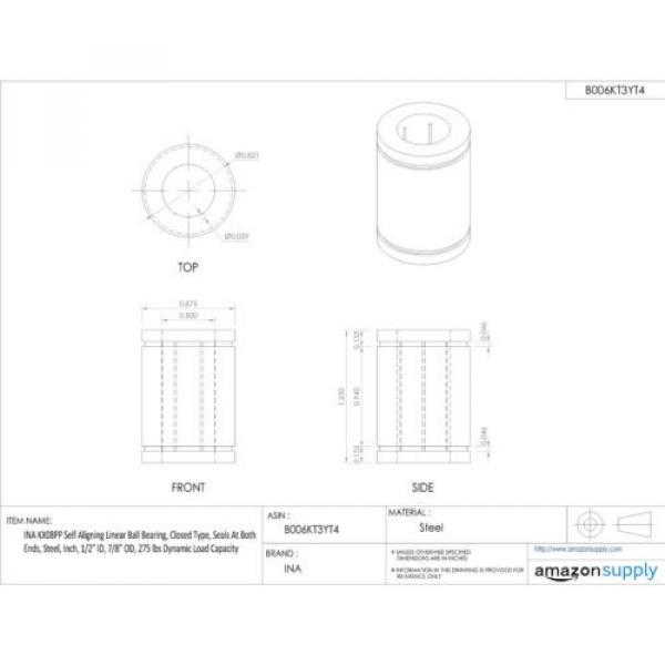 INA ball bearings Greece KX08PP Self Aligning Linear Ball Bearing Closed Type Seals At Both Ends S... #2 image