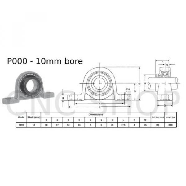 P000 Self-aligning ball bearings Poland 10mm PILLOW BLOCK BOTTOM MOUNT BEARING SELF ALIGNING KP000 BLOCK CNC BALL #2 image