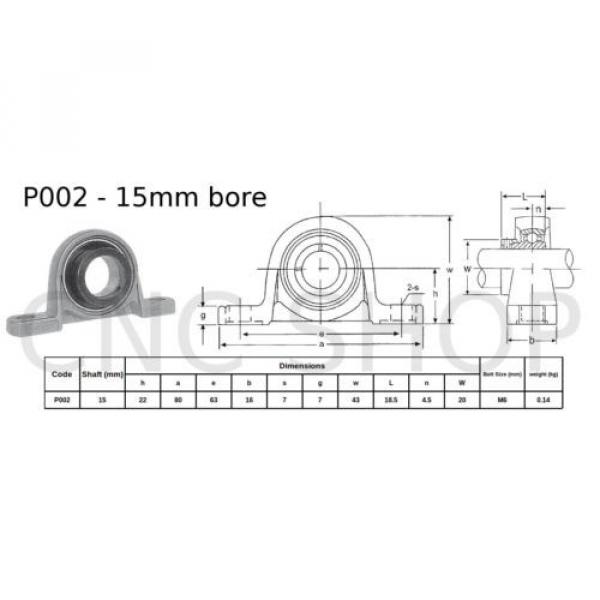 P002 Self-aligning ball bearings Greece 15mm PILLOW BLOCK BOTTOM MOUNT BEARING SELF ALIGNING KP002 BLOCK CNC BALL #2 image