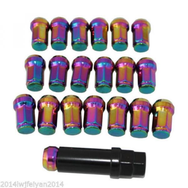 20xNEO CHROME M12x1.5 STEEL EXTENDED LUG NUTS WHEEL RIMS TUNER W/ LOCK For Honda #2 image