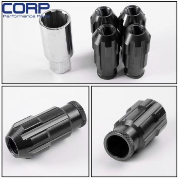 Racing Aluminum Lock Locking Lug Nuts 4 Pieces W/Key 12X1.5 D1 SPEC Black #3 image