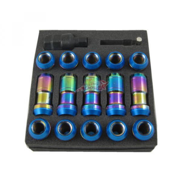 NEO CHROME M12x1.5 STEEL EXTENDED DUST CAP LUG NUTS WHEEL RIMS TUNER WITH LOCK #2 image