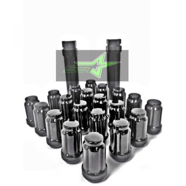 24 BLACK 6 SPLINE LUG NUTS + KEY | 12X1.5 | FITS TOYOTA FJ TACOMA TUNDRA 4RUNNER #2 image