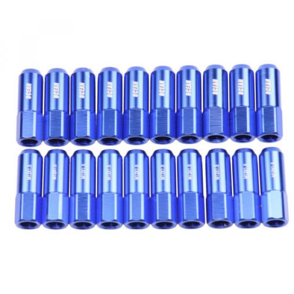 20 Blue 60MM Tuner Wheel Lug Nuts M12x1.5 Aluminum Extended fits Honda Acura #1 image