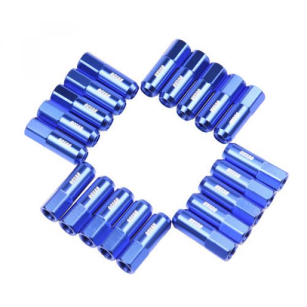 20 Blue 60MM Tuner Wheel Lug Nuts M12x1.5 Aluminum Extended fits Honda Acura #2 image