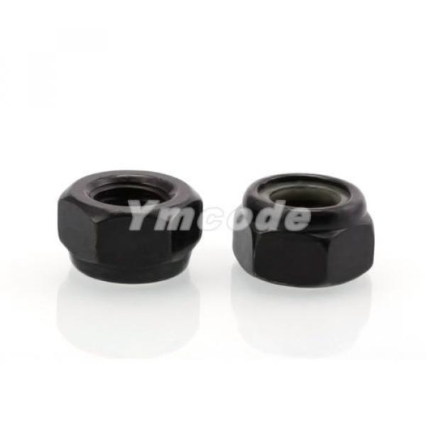 50pcs M3x0.5mm Black Zinc Plated Nylock Self-Locking Nylon Insert Hex Lock Nuts #3 image