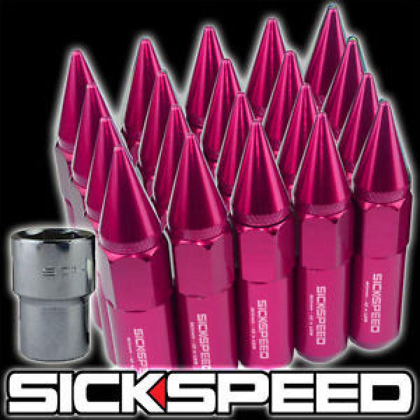 SICKSPEED 20 PC SPIKED 60MM LOCKING LUG NUTS LUGS WHEELS/RIMS 12X1.25 PINK L12 #1 image