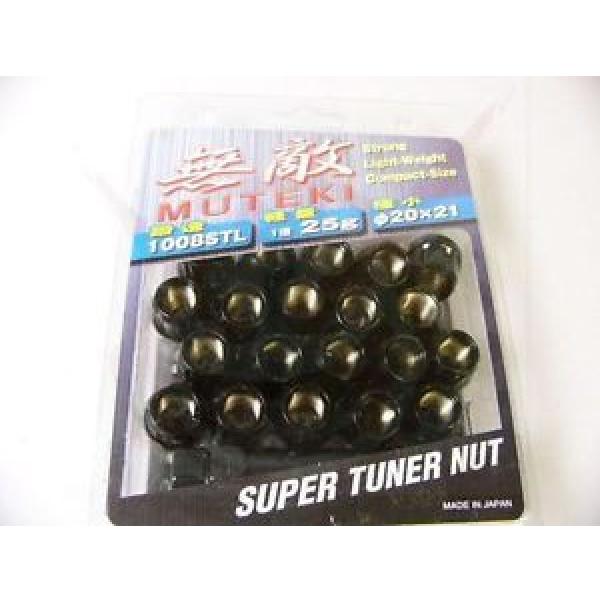 MUTEKI BLACK OPEN END 20PCS 12X1.25 WHEEL RIM SPLINE TUNER ACORN LOCK LUG NUTS #1 image