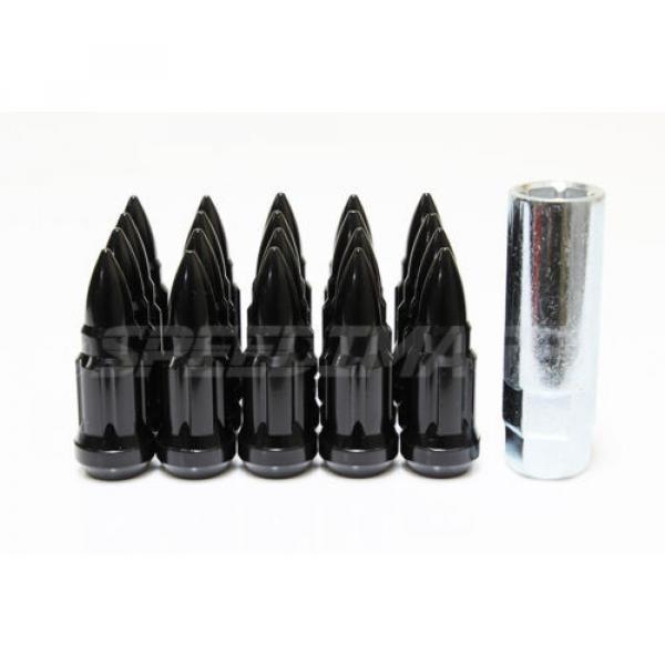 Z RACING BULLET BLACK STEEL LUG NUTS 12X1.5MM EXTENDED KEY TUNER CLOSED #2 image