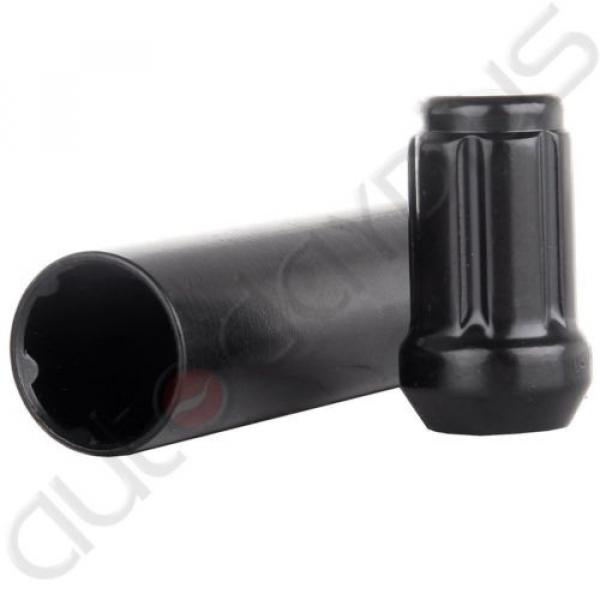 20 X BLACK  SPLINE TUNER RACING LUG NUTS AND 2 LOCK KEYS M12X1.5|1.38 Inch Tall #2 image