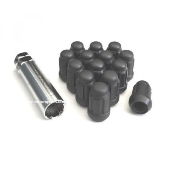 (20) MATTE BLACK SPLINE DRIVE TUNER M12x1.5 CLOSED END LUG NUTS LOCK KEY 12x1.5 #1 image