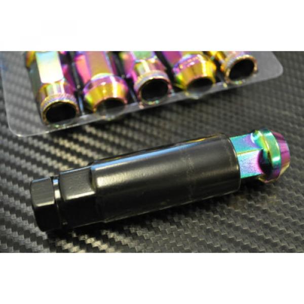 NEO Chrome Titanium JDM LUG NUTS 12X1.25  20 pcs locks key SUBARU #3 image