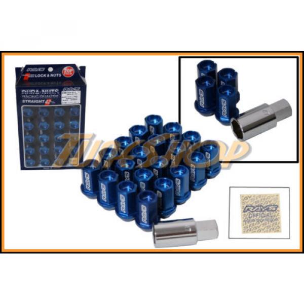 VOLK RACING RAYS STRAIGHT L42 DURA WHEELS LOCK LUG NUTS 12X1.5 1.5 RIM BLUE H #1 image