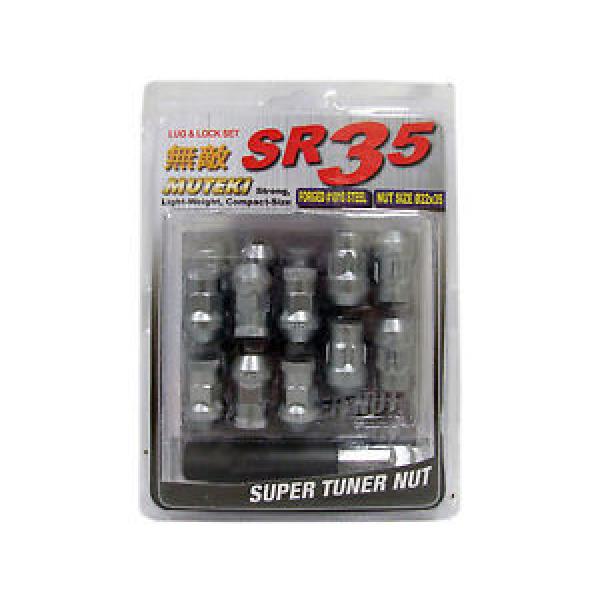 MUTEKI SR35 20PCS WHEELS TUNER LUG + LOCK NUTS (CLOSE END/12X1.5/SILVER) # #1 image