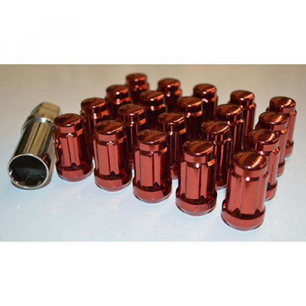 NNR Type M Steel Wheel Lug Nuts &amp; Locks Close Ended Red 41mm 12x1.5 20pcs #1 image