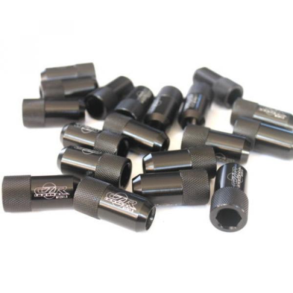 16PC CZRRACING BLACK SHORTY TUNER LUG NUTS NUT LUGS WHEELS/RIMS FITS:ACURA #1 image