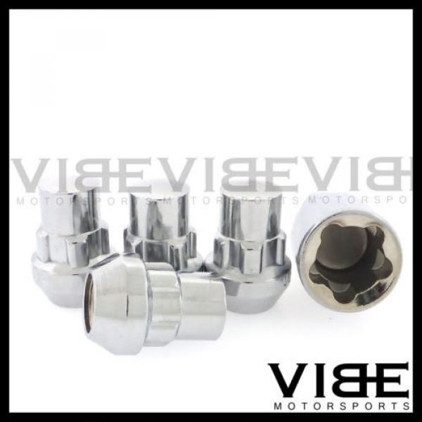 (4) 14X1.5 CHROME ACORN WHEEL LUG NUT LOCKS SET OF 4 WITH KEY #1 image