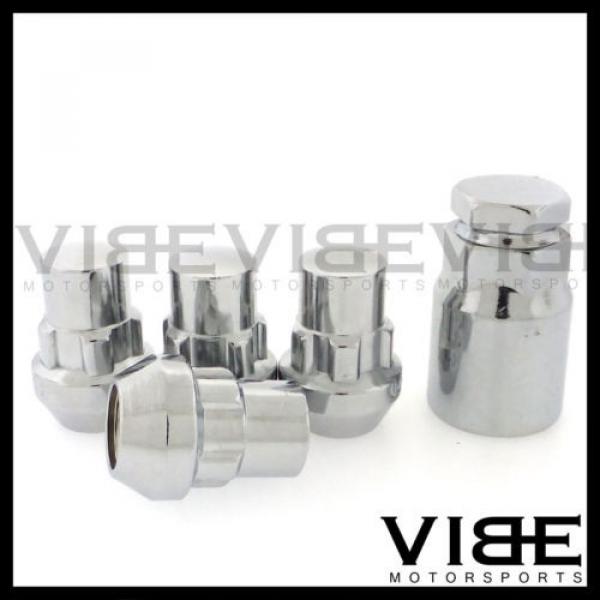 (4) 14X1.5 CHROME ACORN WHEEL LUG NUT LOCKS SET OF 4 WITH KEY #2 image