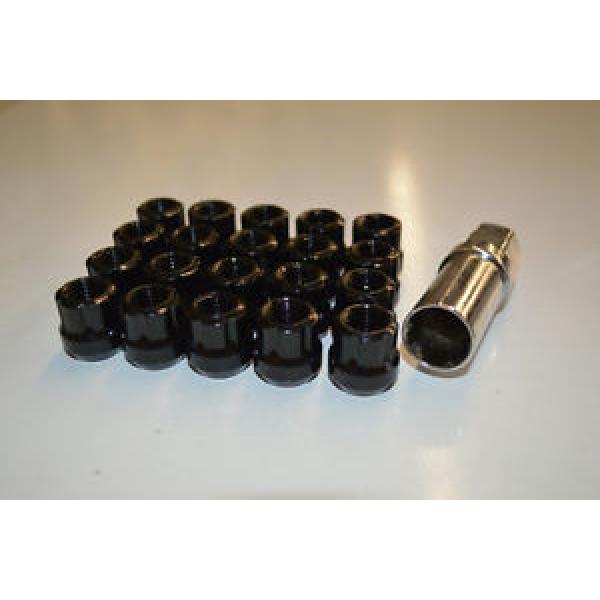 NNR LUG NUTS OPEN SPLINE 12x1.5 SHORT LOCK 20PC FOR HONDA &amp; ACURA BLACK #1 image