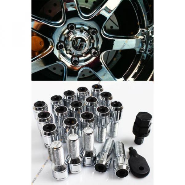 20 Pcs M14 X 1.5 Black Wheel Lug Nut Bolt With Security Cap +Key+Socket For Audi #1 image