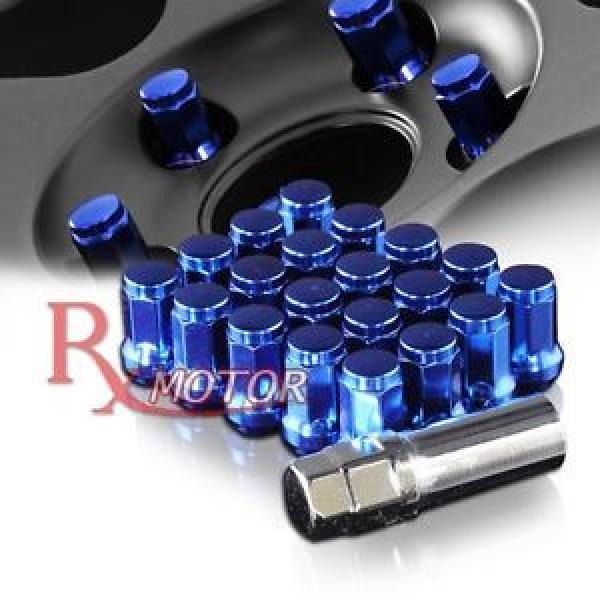 M12 x 1.5MM BLUE ACORN LUG NUTS WHEEL TUNER RACING 20 PIECES + KEY LOCK 20 PIECE #1 image