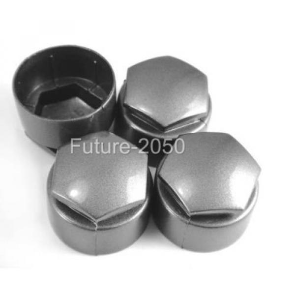 12x Locking Wheel Lug Bolt Center Nut Covers Caps Fits VW Audi Skoda Seat Gray #1 image