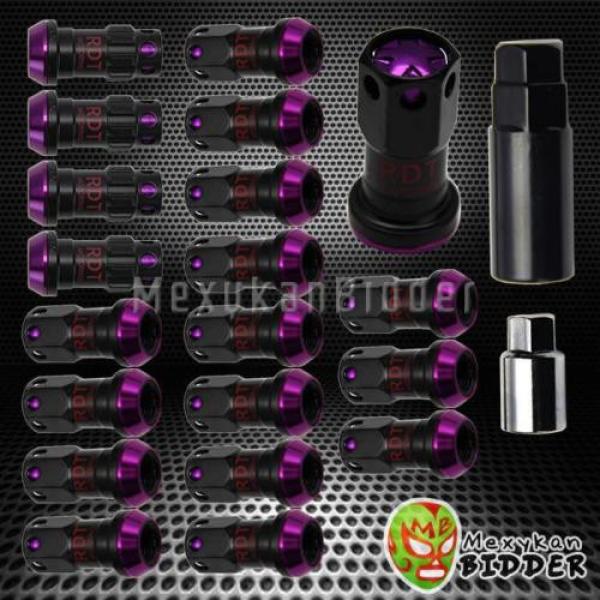 M12x1.5 Black Purple Closed End HeavyDuty Steel Extended Tuner Locking Lug Nuts #1 image