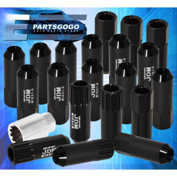 FOR MITSUBISHI 12x1.5 LOCKING LUG NUTS RACING ALUMINUM TUNER WHEEL 20P KIT BLACK #1 image