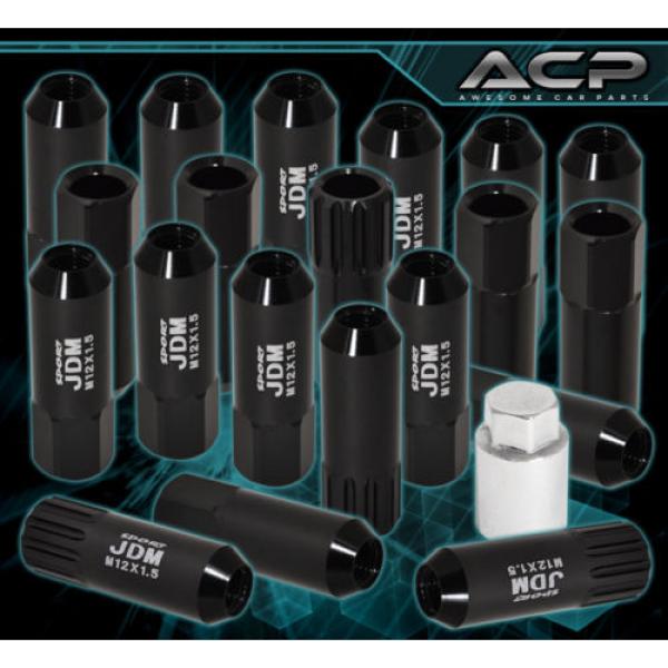 UNIVERSAL M12x1.5 LOCKING LUG NUTS RACING ALUMINUM TUNER WHEEL 20PC KIT BLACK #1 image