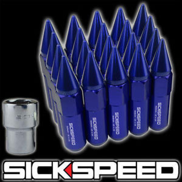 SICKSPEED 20 BLUE SPIKED ALUMINUM 60MM LOCKING LUG NUTS WHEELS/RIMS 12X1.25 L12 #1 image